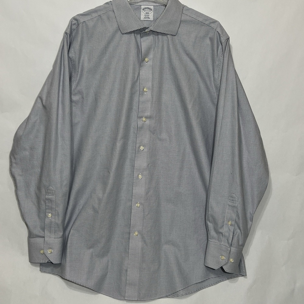 Brooks Brothers 1818 Regent Non Iron Button Long Sleeve Micro Plaid Shirt 17.5
